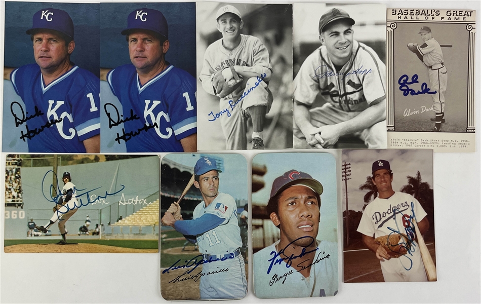 Signed Baseball Lot of 9 Photos & TCs w/ Aparicio, Jenkins, Garvey, & More! (8 Sigs)(Beckett/BAS)