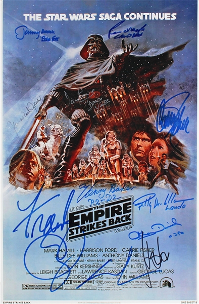 Star Wars: Cast Signed Ltd. Ed. 12" x 18" "The Empire Strikes Back" Poster w/ 11 Signatures! (Beckett/BAS LOA)