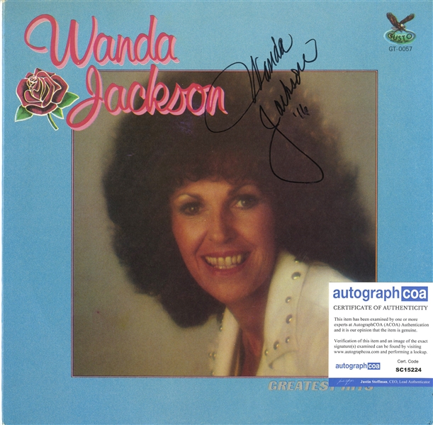 Wanda Jackson Lot of Two (2) Signed Album Covers (ACOA)