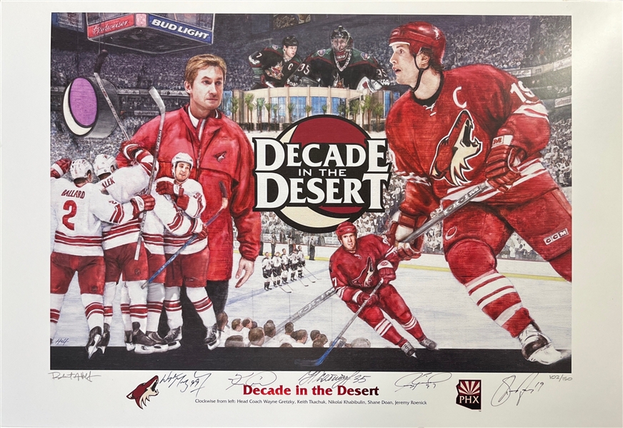Decade in the Desert: Multi Signed Lithograph w/ Gretzky & More! (Beckett/BAS LOA)