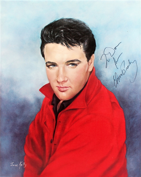 Elvis Presley Large & Impressive Signed June Kelly Color Lithograph (Beckett/BAS LOA)