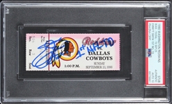 Emmitt Smith Signed Ticket to Game for 1st NFL Touchdown :: 9/23/1990 vs. Redskins with GEM MINT 10 Auto! (PSA/DNA)
