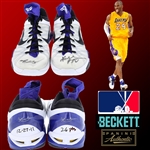 Kobe Bryant Game-Used, Photo-Matched, Dual-Signed, Inscribed Nike Sneakers :: Worn 12-27-2011 vs. Utah for 26-Point Performance! (Sports Investors, Panini & Beckett/BAS LOAs)