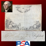 President George Washingtion RARE Signed 1785 Society of Cincinnati Membership Induction Certificate - Americas First Exclusive Military Order! (PSA/DNA LOA)