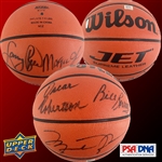 "Legends of NBA Basketball" Limited Edition Signed Basketball with Jordan, Magic, Bird, Russell & Robertson (UDA & PSA/DNA COAs)