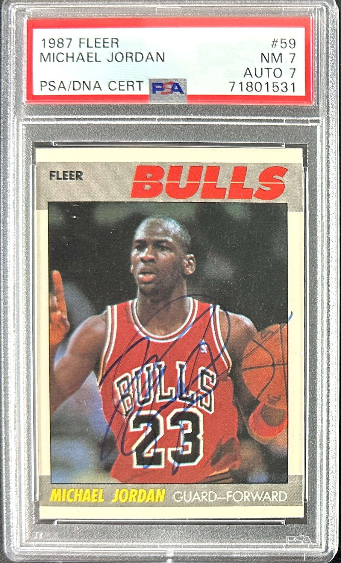 Lot Detail - Michael Jordan Signed 1987-88 2nd Year Fleer Card #59 with ...