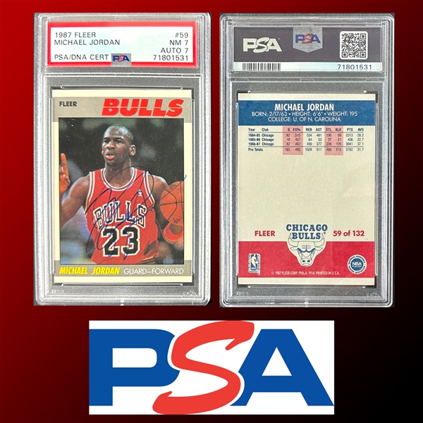 Michael Jordan Signed 1987-88 2nd Year Fleer Card #59 with Desirable Late-80s Era Autograph! (PSA/DNA)