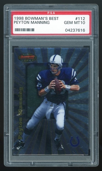 Peyton Manning 1998 Bowmans Best #122 graded GEM MINT 10! (PSA/DNA)