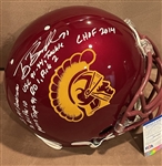 Tony Boselli Signed & 7x Stat Inscribed Authentic USC FS Stat Helmet (PSA/DNA Witnessed)