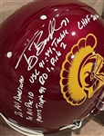 Tony Boselli Signed & 7x Stat Inscribed Authentic USC FS Stat Helmet (PSA/DNA Witnessed)
