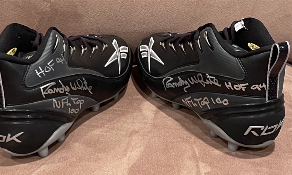 Randy White Lot of Two (2) Signed & HOF Inscribed Cleats (Beckett/BAS Witnessed)