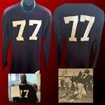 Floyd Little Game-Worn 1961 & 1962 Bordentown Military Institute Jersey :: Worn for 2 Entire Seasons! :: With Floyd Little Letter of Provenance!
