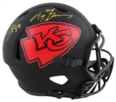 Tony Gonzalez & Travis Kelce Signed Eclipse FS Speed Rep Helmet (Beckett/BAS Witnessed)