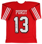 Brock Purdy Signed Red Pro Style Jersey w/ Drop Shadow (Beckett/BAS Witnessed)