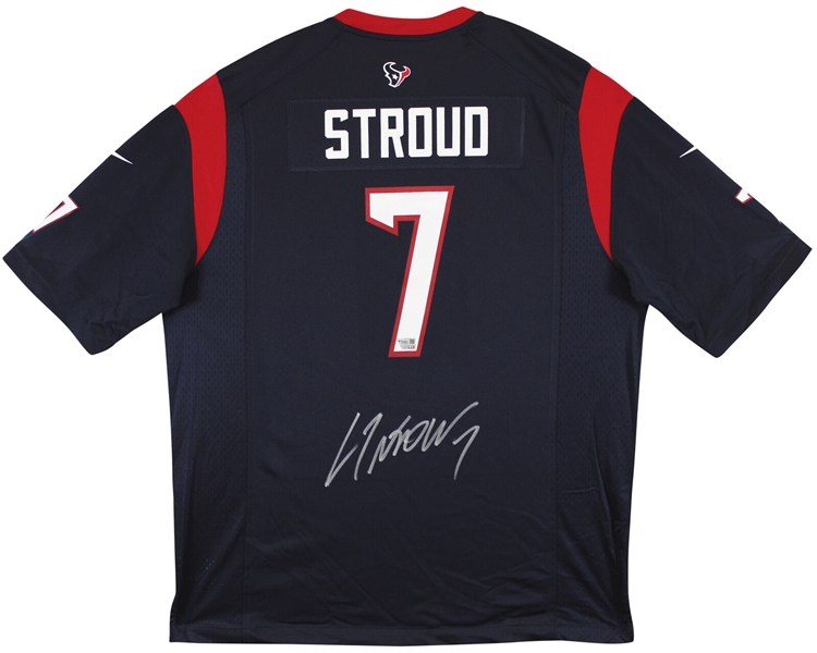 C.J. Stroud Signed Navy Blue Nike Official Jersey (Fanatics)
