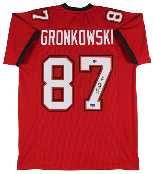 Rob Gronkowski Signed Red Pro Style Jersey (Beckett/BAS Witnessed)