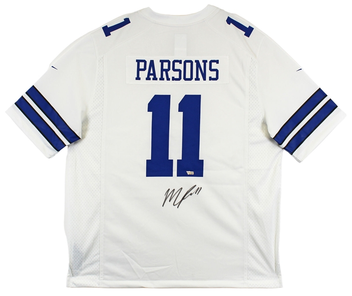 Micah Parsons Signed White Nike Official Cowboys Jersey (Fanatics)