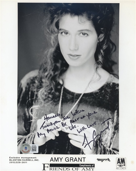 Amy Grant Signed & Inscribed 8" x 10" B&W Promo Photo (Beckett/BAS)