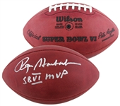 Roger Staubach Signed & "SB VI MVP" Inscribed SB Logo NFL Football (Beckett/BAS Witnessed)