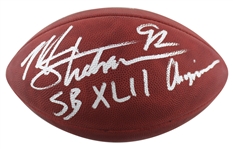 Michael Strahan Signed SB XLII Official NFL Football (Beckett/BAS Witnessed)