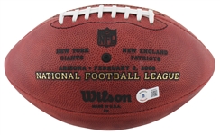 Michael Strahan Signed SB XLII Official NFL Football (Beckett/BAS Witnessed)
