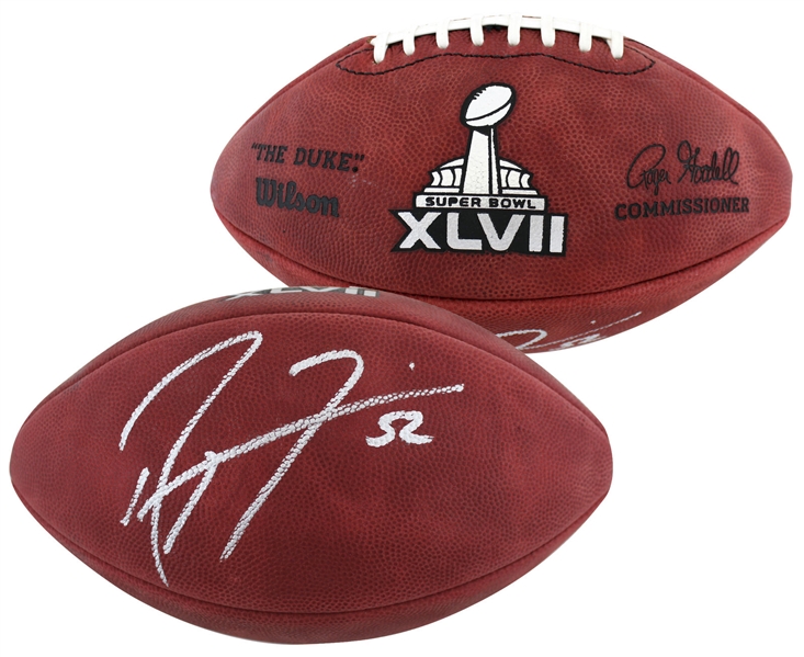Ray Lewis Signed SB XXLVII "The Duke" NFL Football (Beckett/BAS Witnessed)