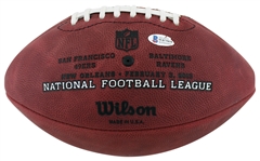 Ray Lewis Signed SB XXLVII The Duke NFL Football (Beckett/BAS Witnessed)