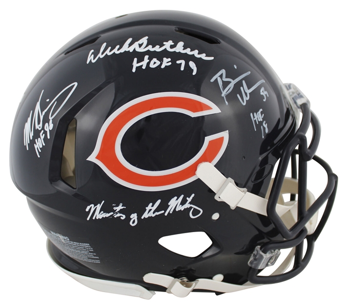 "Monsters of the Midway" Bears Legendary LBs Signed PROLINE Speed Helmet (Beckett/BAS Witnessed)
