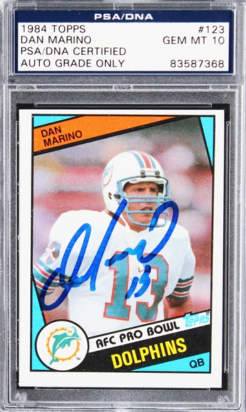 Dan Marino Signed 1984 Topps #123 Rookie Card w/ Gem Mint 10 Auto! (PSA/DNA Encapsulated)