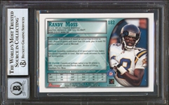 Randy Moss Signed 1998 Bowman #182 Rookie Card w/ Gem Mint 10 Auto! (Beckett/BAS Encapsulated)