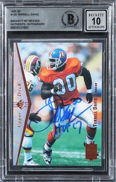 Terrell Davis HOF 17 Signed 1995 SP #130 RC w/ Gem Mint 10 Auto! (Beckett/BAS Encapsulated)