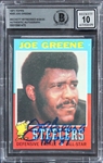Joe Greene "HOF 87" Signed 1971 Topps #245 RC w/ Gem Mint 10 Auto! (Beckett/BAS Encapsulated)