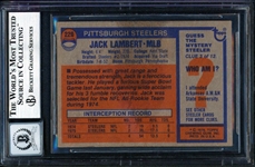 Jack Lambert Signed & Inscribed 1976 Topps #220 RC w/ Gem Mint 10 Auto! (Beckett/BAS Encapsulate0d