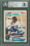 Lawrence Taylor Signed 1982 Topps #434 Trading Card (Beckett/BAS Encapsulated)