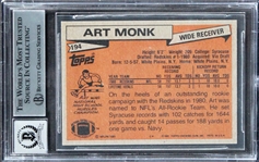 Art Monk Signed & Inscribed 1981 Topps #194 Rookie Card w/ Gem Mint 10 Auto! (Beckett/BAS Encapsulated)