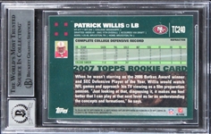 Patrick Willis Signed 2007 Topps Chrome Refractors #TC240 Card w/ Gem Mint 10 Auto! (Beckett/BAS Encapsulated)