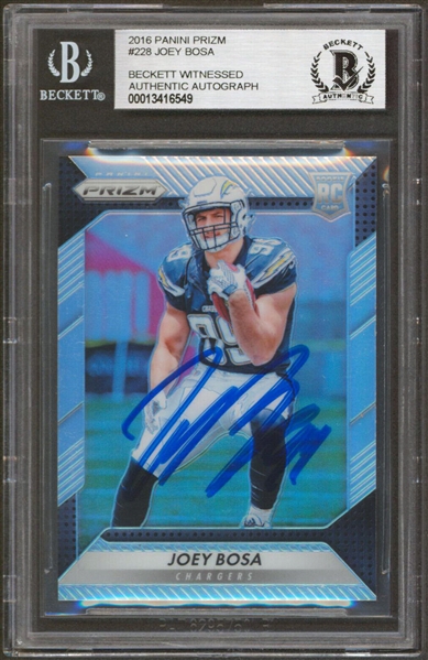 Joey Bosa Signed 2016 Panini Prizm #228 Rookie Card (Beckett/BAS Encapsulated)