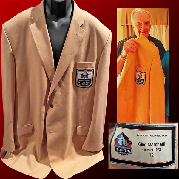 Gino Marchetti Personally Owned & Worn Pro Football Hall of Fame Jacket - The Coveted "Gold Jacket"!! (Marchetti Letter of Provenance)