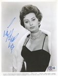 Sophia Loren Signed 8" x 10" B&W Columbia Pictures Promo Photo (Beckett/BAS)
