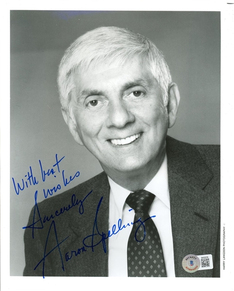Aaron Spelling Signed & Inscribed B&W Photo (Beckett/BAS)