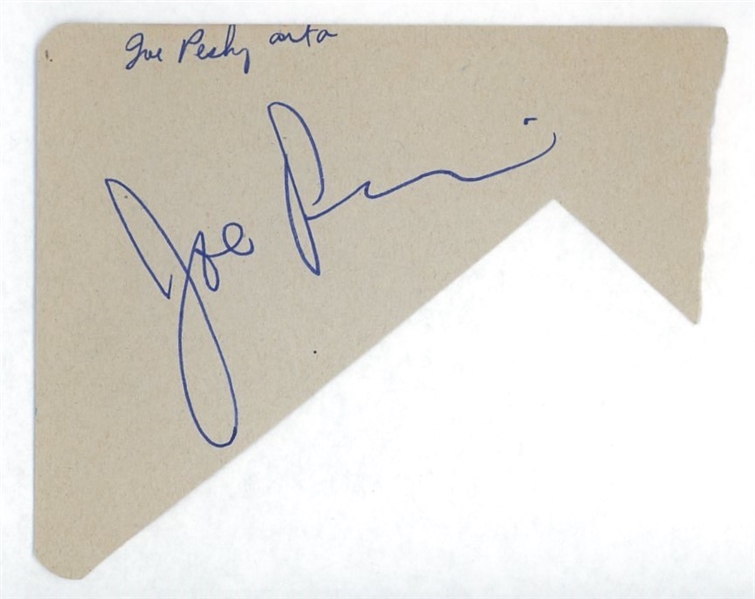 Joe Pesci Signed 4.25" x 5" Irregular Segment (Beckett/BAS LOA)