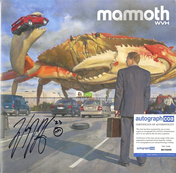 Mammoth: Wolfgang Van Halen Signed "WVH" Album Cover w/ Red Vinyl (ACOA)