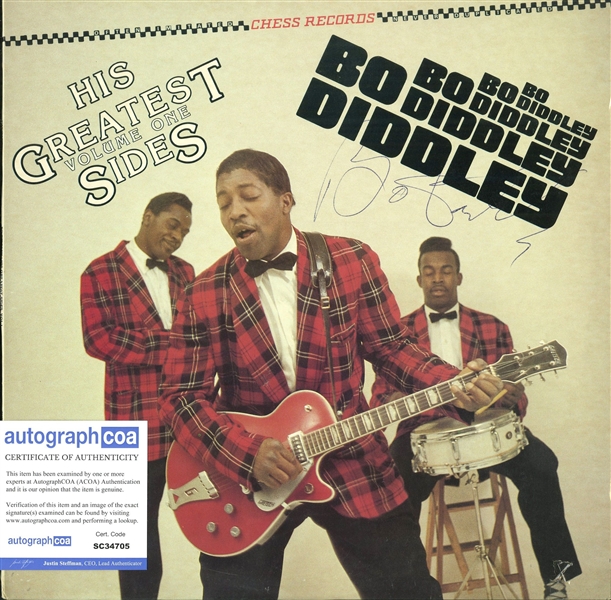Bo Diddly Signed "Greatest Hits" Album Cover (ACOA)