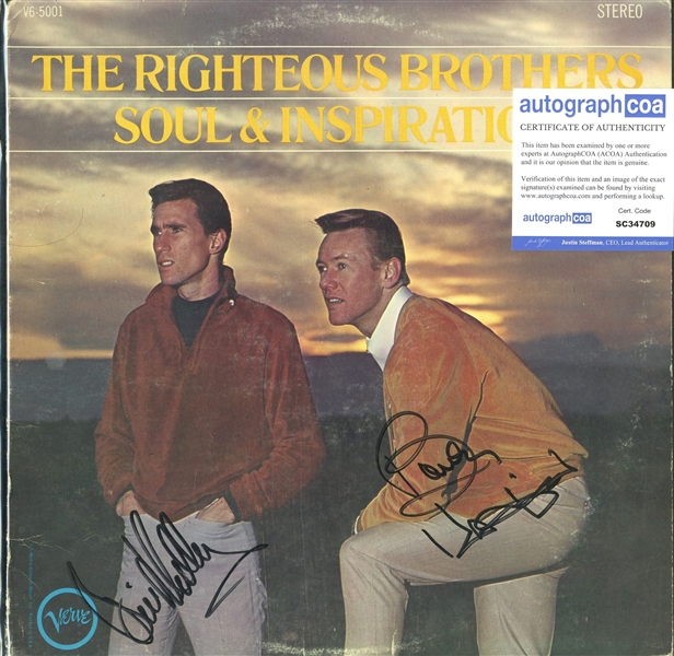 The Righteous Brothers: Group Signed "Soul & Inspiration" Album Cover
