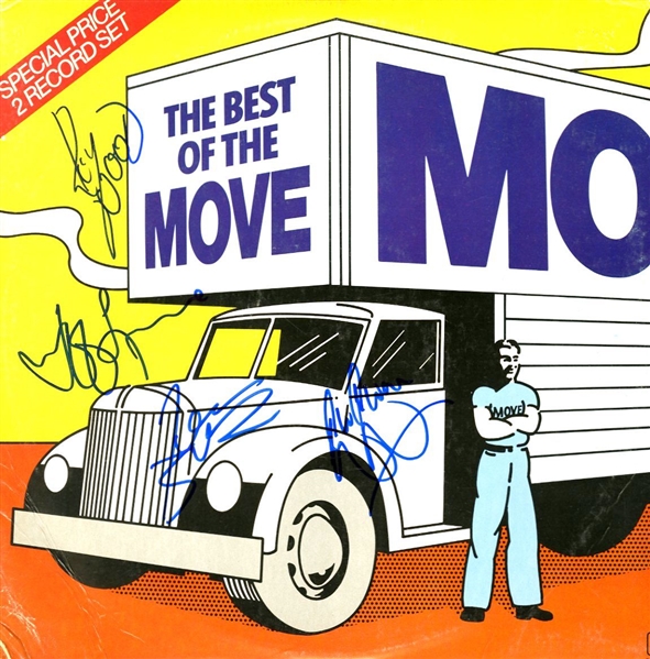 The Move: Rare Group Signed "Best Of" Album Cover w/ ELOs Jeff Lynne & More! (4 Sigs)(ACOA)
