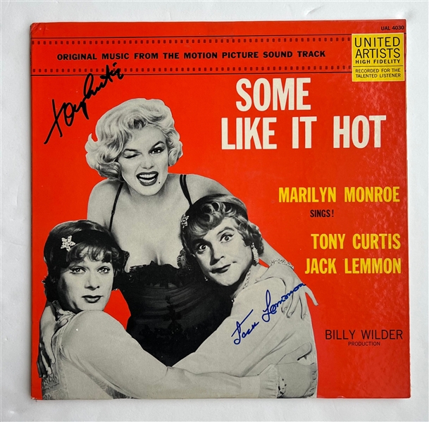 Tony Curtis & Jack Lemmon Signed "Some Like It Hot" Soundtrack Album Cover (Beckett/BAS)
