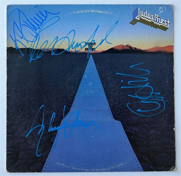 Judas Priest: Group Signed "Port of Entry" Album Cover (4 Sigs)(JSA)