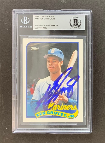 Ken Griffey Jr. Signed 1989 Topps Traded #41T (Beckett/BAS Encapsulated)