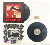 Metallica Impressive Early Group Signed "Kill Em All" Album Sleeve w/ Metallica & Raven Concert Memorabilia! (Beckett/BAS LOA)