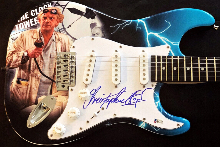 Christopher Lloyd Signed Guitar "Back To The Future" Custom Wrapped Art! (Beckett/BAS)